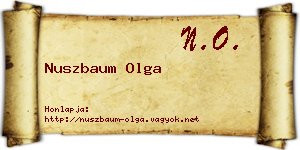Nuszbaum Olga névjegykártya
